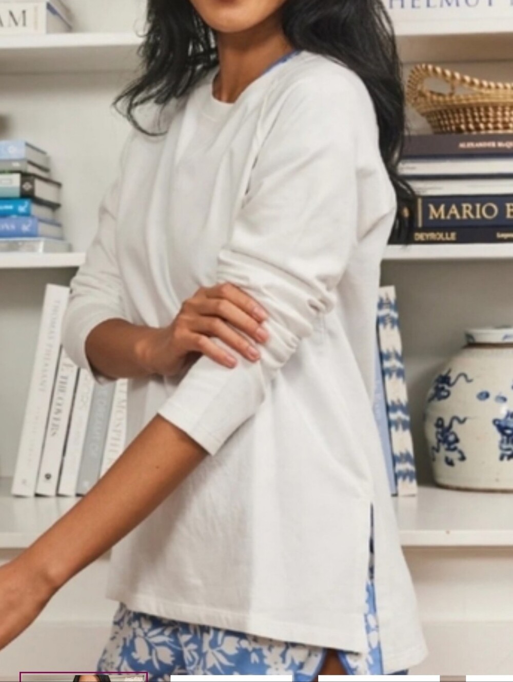 Lake Women's Sweatshirt Tunic Top Raglan Pajama Soft Cotton Loungwear Small